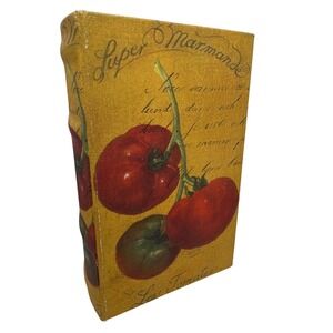Decorative Book Box Tomato Marmalade Kitchen Storage Keepsake Hidden Compartment